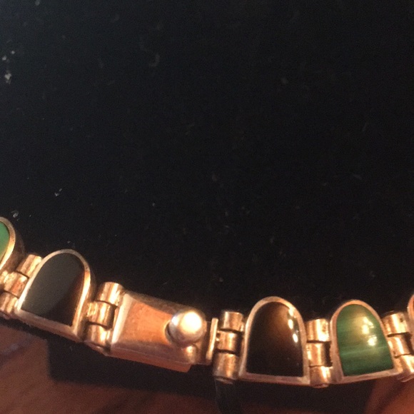 Sterling Malachite/ Onyx necklace - Picture 4 of 4